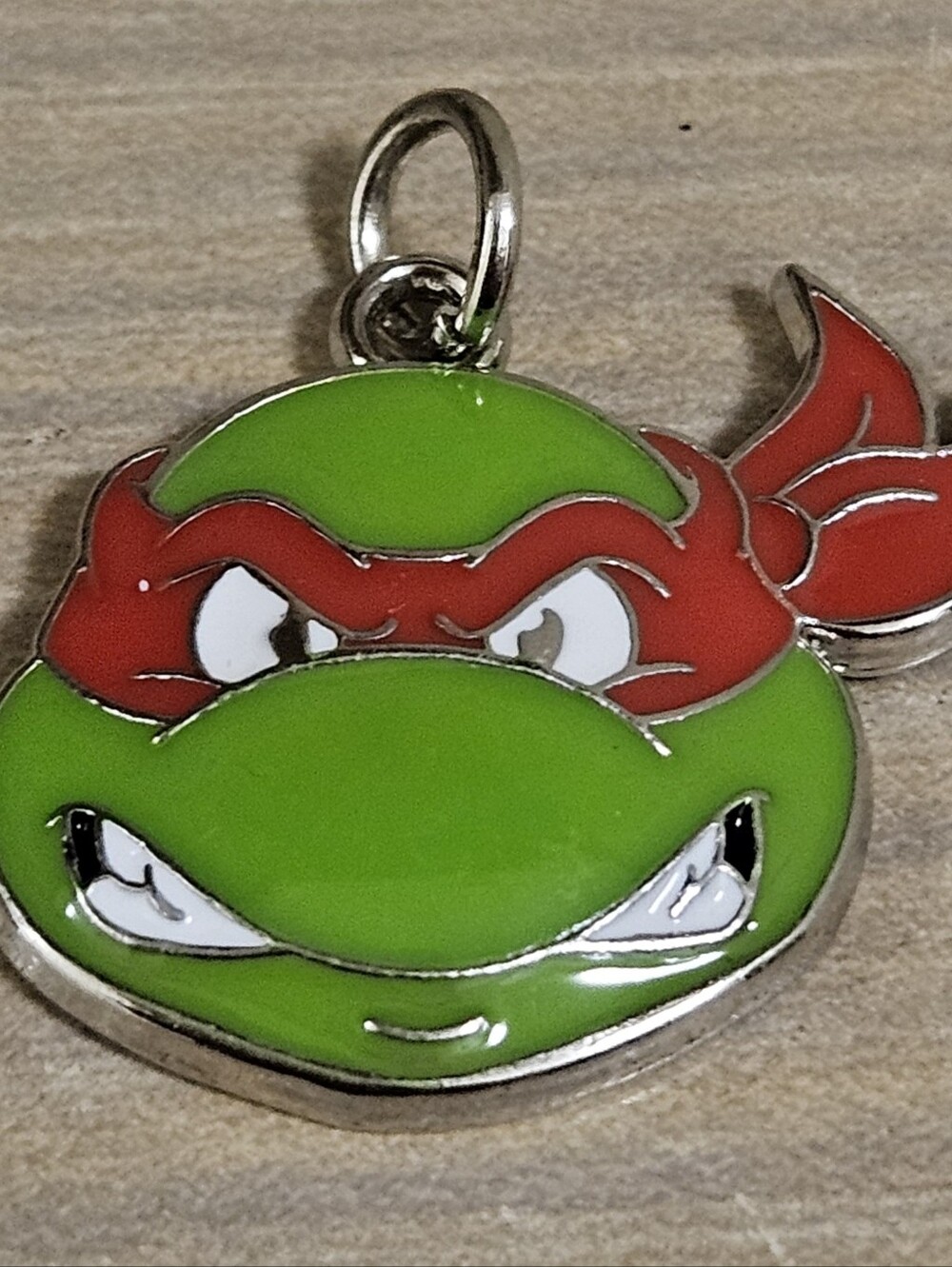 Teenage Mutant Ninja Turtles  RAPHAEL Silver Enamel Metal Charm Pendant